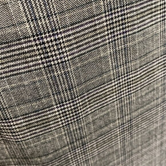 Banana Republic Fitted Gray Plaid Midi Dress Size 6 - Picture 9 of 16